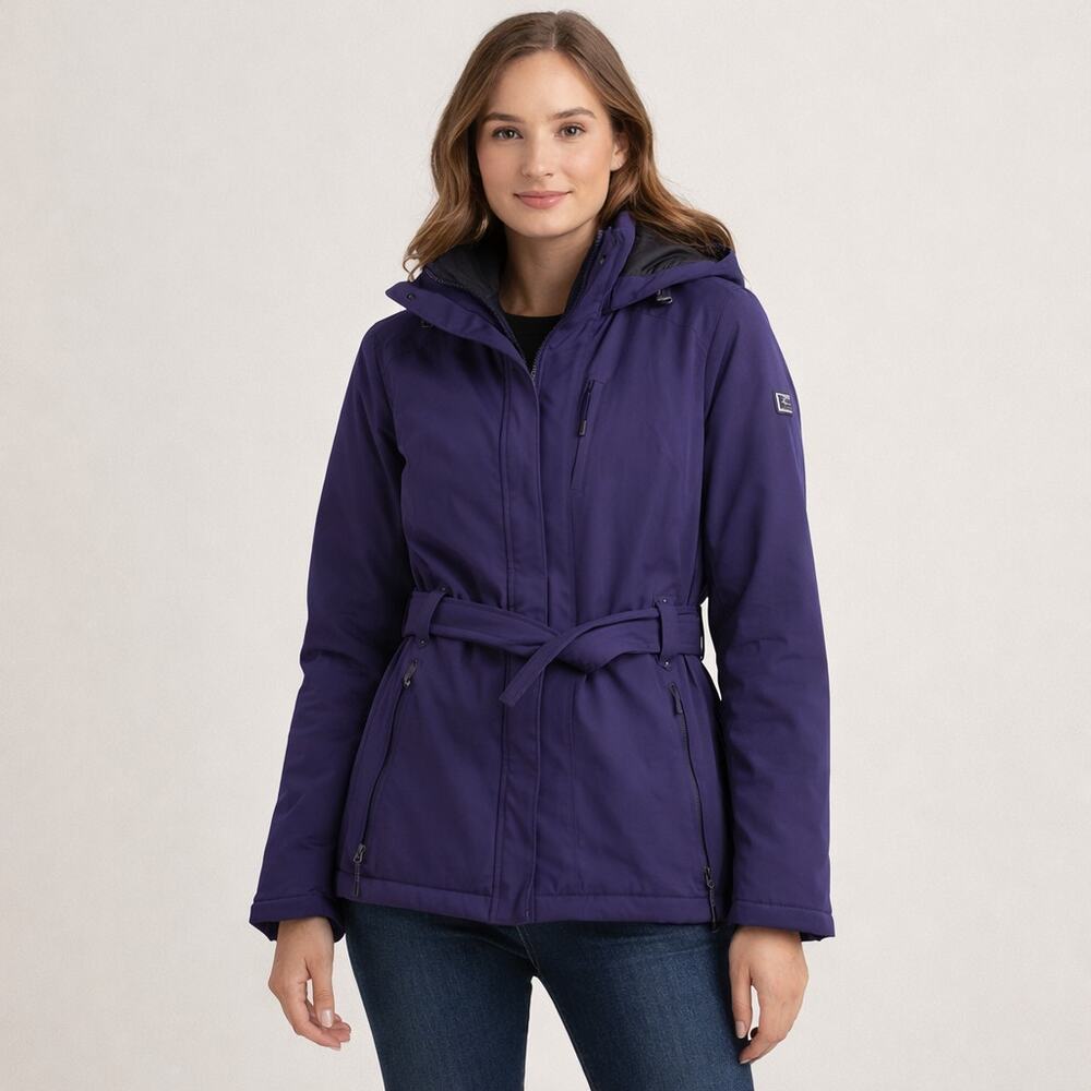 ZeroXposur Coat Size Medium Purple Hooded. NWT Belted